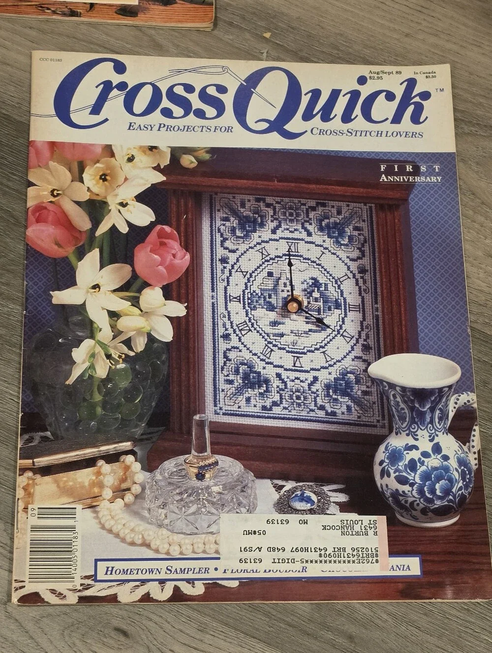 Lot of 5 Vtg Cross Quick Magazines 1988 1989 Premier Issue Cross Stitch Patterns